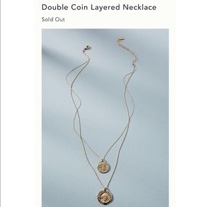 Anthropologie layered gold coin necklace